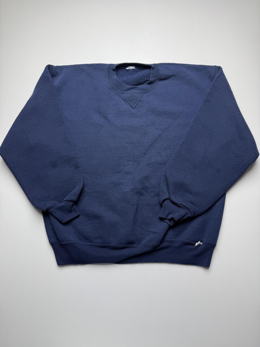 Russell Athletic Sweatshirt Mens Blue Fleece Crewneck Pullover Basic Vtg Read